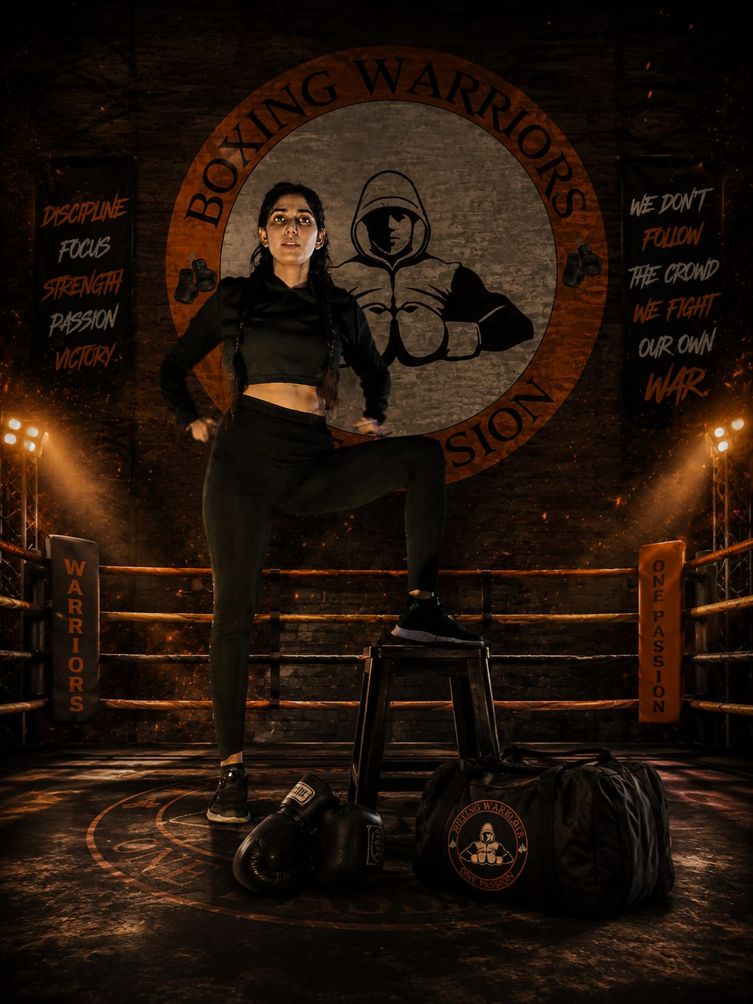 Senior Coach Kirandeep Kaur at the Boxing Warriors gym