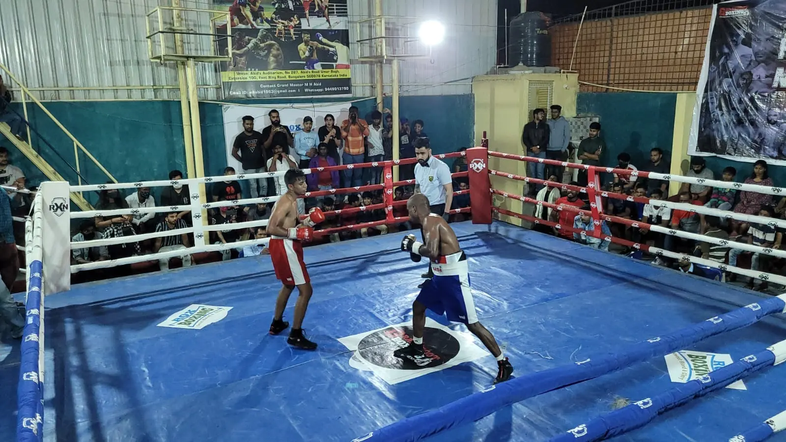 Boxing Warriors competitor in a live bout in the ring